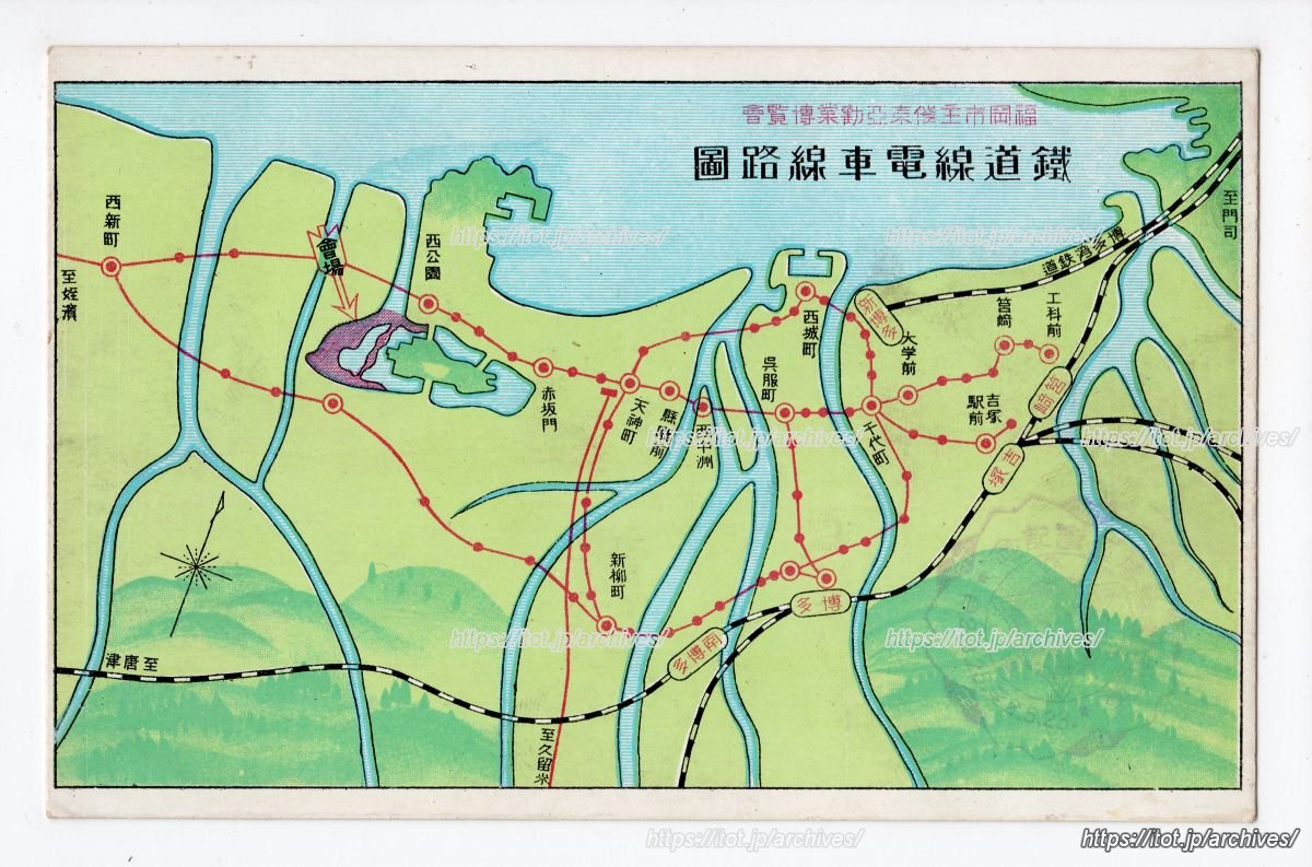 東亜勧業博覧会 鉄道線電車路線図