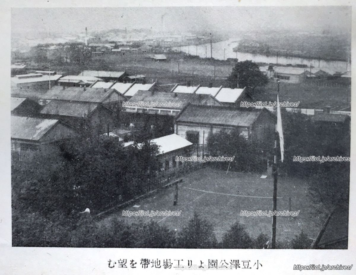 小豆沢公園から望む大日本セルロイド 東京工場